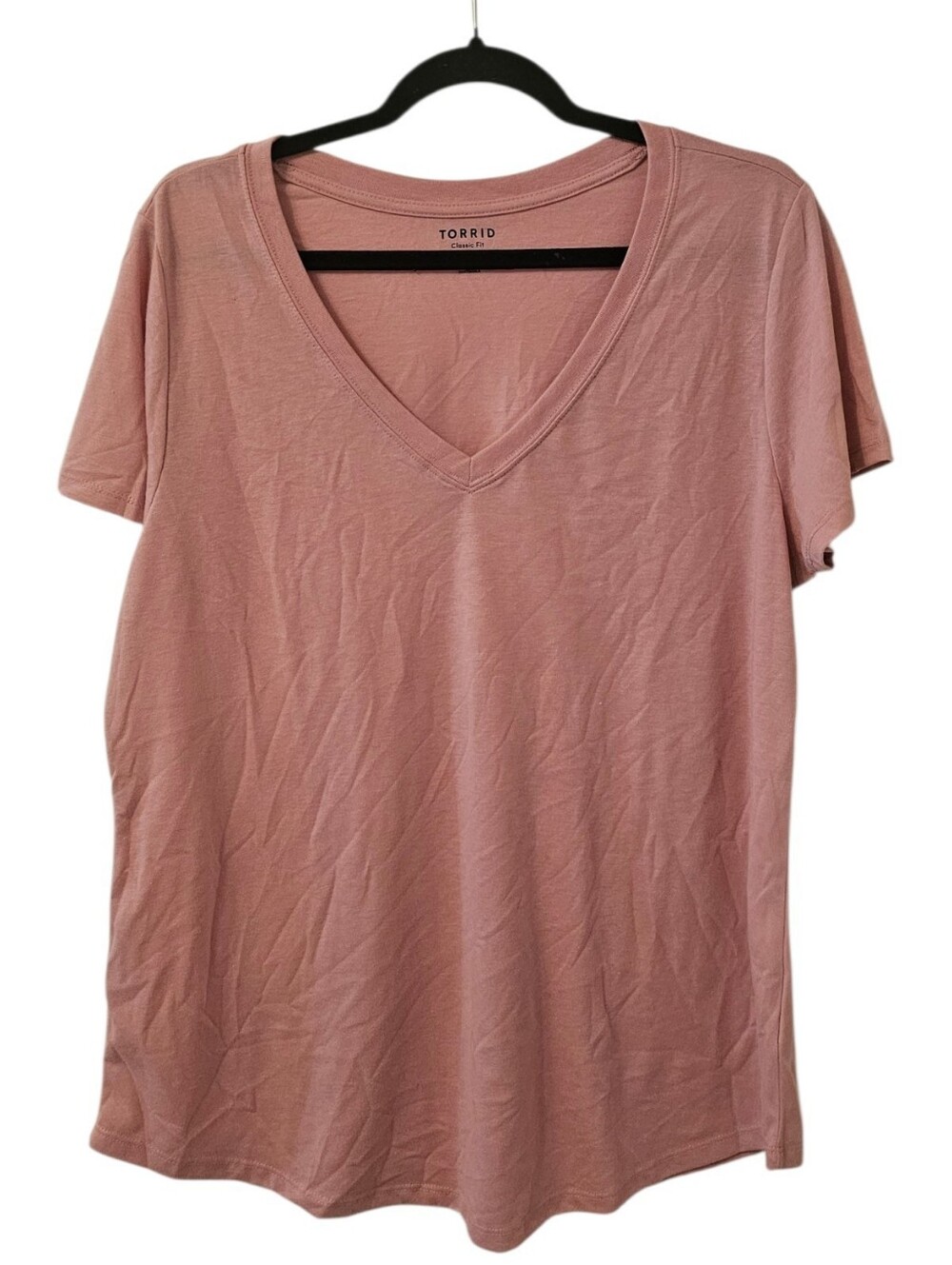 Pink Torrid Women's Girlfriend Signature Jersey V-Neck T-Shirt